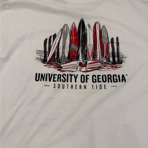 Southern Tide University of Georgia Surfboard Tee - White and Red